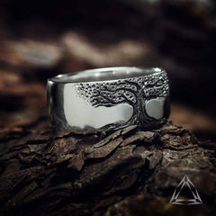 Simple Retro Carved Tree of Life Ring - All The Above