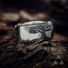 Simple Retro Carved Tree of Life Ring - All The Above