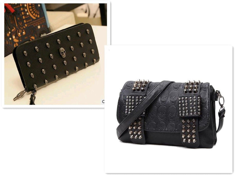 Skull Decor Long Wallet For Women With Card Holder - All The Above