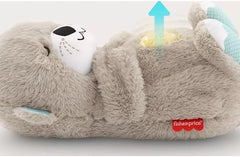 Sound Machine Soothe 'n Snuggle Otter Portable Plush Baby Toy with Sensory Details Music Lights & Rhythmic Breathing Motion - All The Above