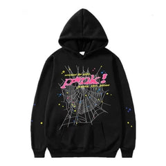 Spider Letter Prints Hoodies - All The Above