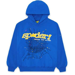 Spider Letter Prints Hoodies - All The Above