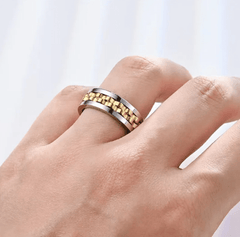 Stainless Steel Spinner Fidget Ring for Men - All The Above