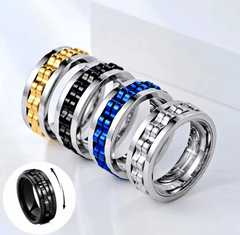 Stainless Steel Spinner Fidget Ring for Men - All The Above
