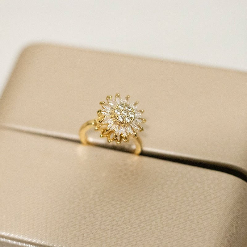 Sunflower Rotation Ring for Anxiety Relief - All The Above