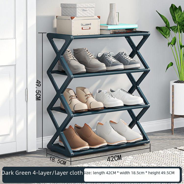 Two-Tier Metal Shoe Rack, Free-Standing, 42×18.5×49.5 cm - All The Above