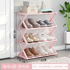 Two-Tier Metal Shoe Rack, Free-Standing, 42×18.5×49.5 cm - All The Above