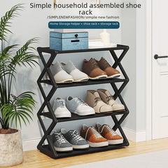 Two-Tier Metal Shoe Rack, Free-Standing, 42×18.5×49.5 cm - All The Above