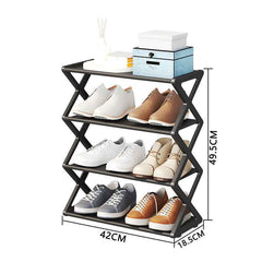 Two-Tier Metal Shoe Rack, Free-Standing, 42×18.5×49.5 cm - All The Above