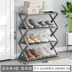 Two-Tier Metal Shoe Rack, Free-Standing, 42×18.5×49.5 cm - All The Above